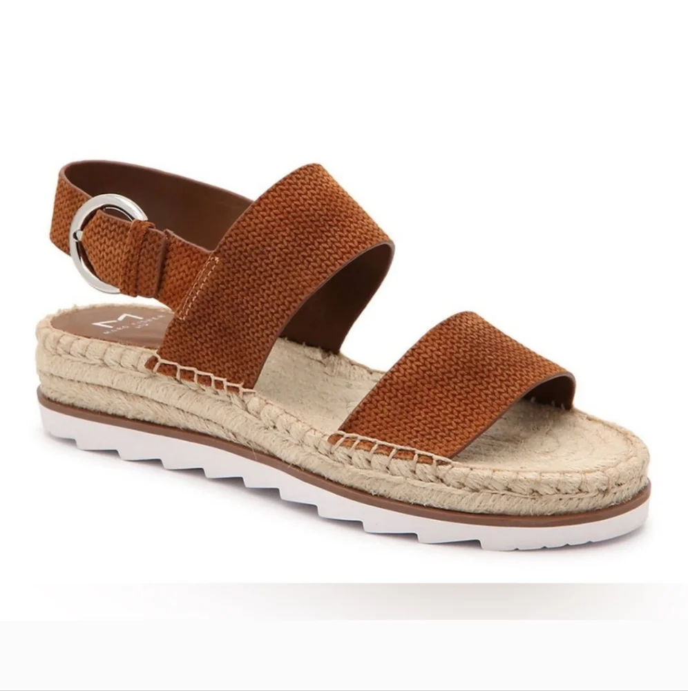 Marc Fisher Ltd Phebe Brown Tan White Espadrille Sandal Size‎ 9.5